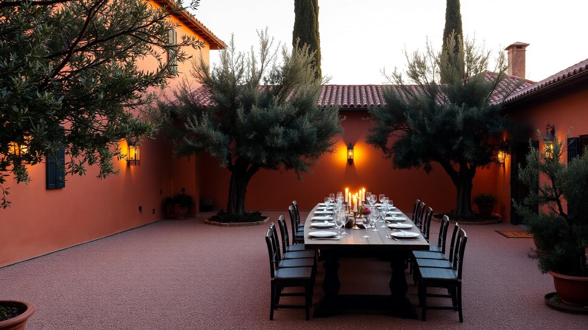 Tuscan villa at golden hour